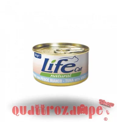 Life Cat Natural Tonno e Pesce Bianco 85 gr Scatoletta Gatti