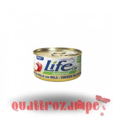Life Cat Natural Pollo Con Mela 85 gr Scatoletta Gatti