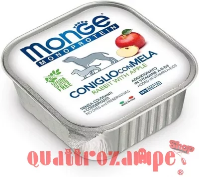 Monge Coniglio Mela 150 gr Monoproteico Grain Free Umido per Cani