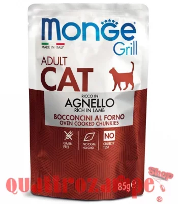Monge Grill Adult Bocconcini Agnello 85 gr Bustina Per Gatti