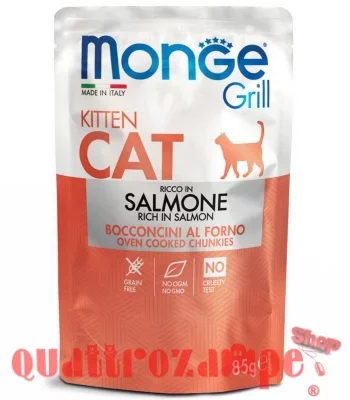 Monge Grill Kitten Bocconcini Salmone 85 gr Bustina Per Gatti