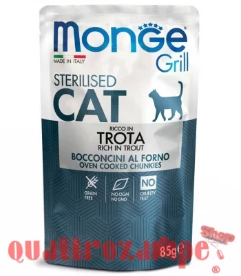 Monge Grill Sterilised Bocconcini Trota 85 gr Bustina Per Gatti