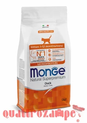 Monge Natural Superpremium Kitten Anatra 400 gr Per Gattini