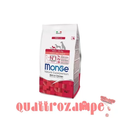 Monge Superpremium Mini Puppy Junior 3 Kg Al Pollo Per Cane