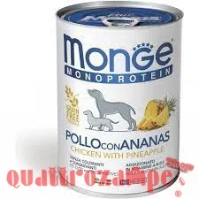 Monge Pollo Riso e Ananas Monoproteico 400 gr Umido per Cani