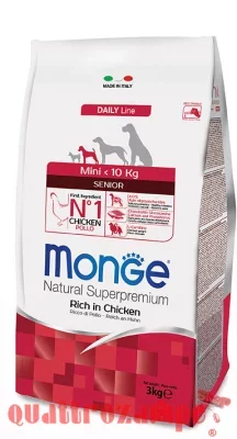 Monge Superpremium Mini Senior Pollo 3 kg Per Cane