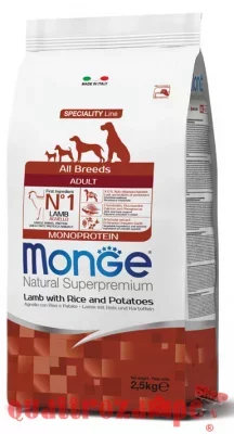 Monge Superpremium Adult All Breeds Agnello e Riso 2,5 kg Cane