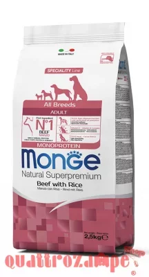 Monge Superpremium All Breeds Adult Monoproteico Manzo e Riso 12 kg