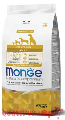 Monge Superpremium Adult All Breeds Pollo Riso Patate 12 kg Cane