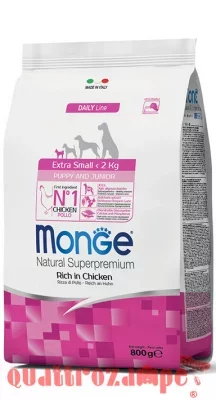 Monge Superpremium Extra Small Puppy & Junior 800 gr Ricco di Pollo