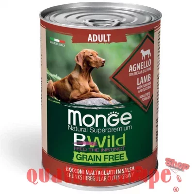 Monge Bwild Grain Free Adult Agnello In Salsa 400 gr Umido per Cani