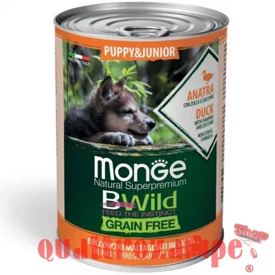 Monge Bwild Grain Free Puppy Junior Anatra In Salsa 400 gr Umido per Cani