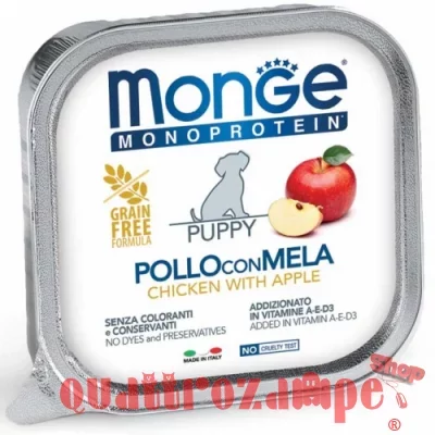 Monge Puppy Pollo Mela 150 gr Vaschetta Umido Cani Cuccioli