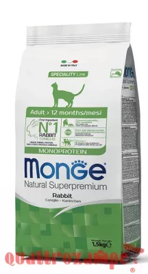 Monge Natural Superpremium Adult Coniglio Monoproteico 400 gr Per Gatti