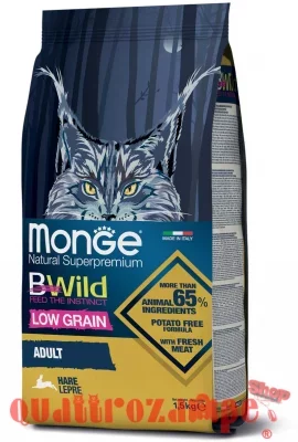 Monge Bwild Low Grain Adult Lepre 1,5 kg Per Gatti