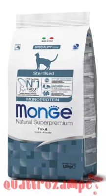 Monge Natural Superpremium Sterilised Trota Monoproteico 10 kg Per Gatti