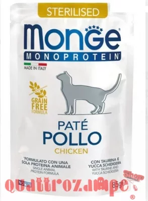 Monge Monoproteico Pate Sterilised Pollo 85 gr Bustina Per Gatti