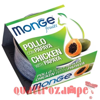 Monge Fruits Pollo Con Papaya 80 gr Per Gatti
