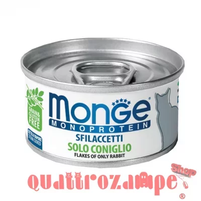 Monge Monoproteico Sfilaccetti Solo Coniglio 80 gr Lattina Per Gatti