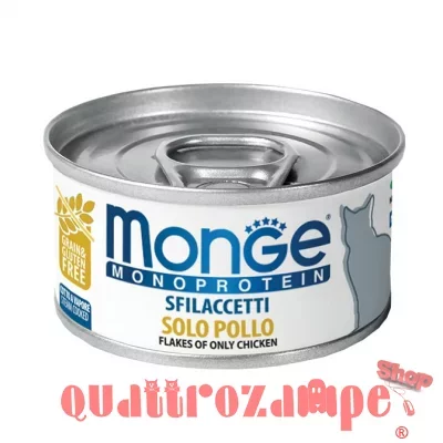 Monge Monoproteico Sfilaccetti Solo Pollo 80 gr Lattina Per Gatti