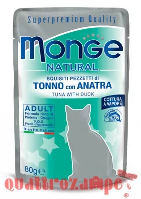 Monge Natural Superpremium 80 gr Tonno e Anatra Bustina Per Gatti