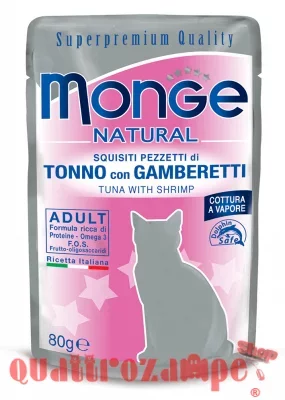 Monge Natural Superpremium 80 gr Tonno Con Gamberi Bustina Per Gatti