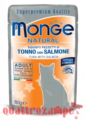 Monge Natural Superpremium 80 gr Tonno con Salmone Bustina Per Gatti