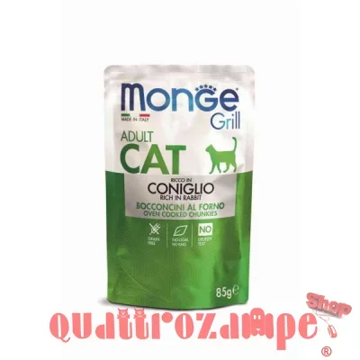 Monge Grill Adult Bocconcini Coniglio 85 gr Bustina Per Gatti