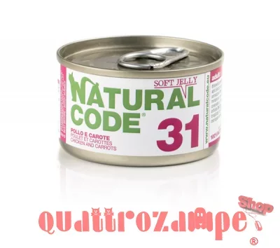 Natural Code Soft Jelly 31 Pollo Amaranto e Carote 85 gr Per Gatti