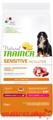 Natural Trainer Sensitive Puppy Junior Medium Maxi Duck 12 kg Anatra per Cani