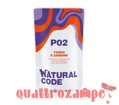 Natural Code P02 Tonno Con Sardine 70 Gr Per Gatti