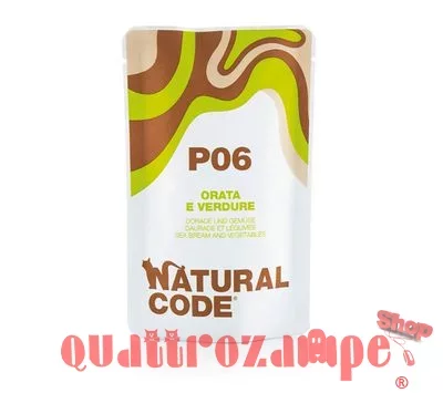 Natural Code P06 Orata e Verdure 70 Gr Per Gatti