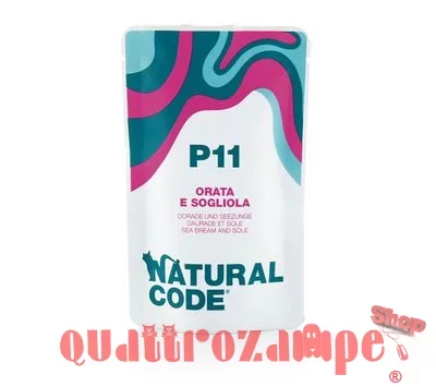 Natural Code P11 Orata e Sogliola 70 Gr Per Gatti