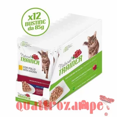 Natural Trainer Adult Cat Pollo Bocconcini in Salsa 85 gr Busta