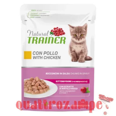 Natural Trainer Kitten Young Cat Pollo Bocconcini 85 gr Busta