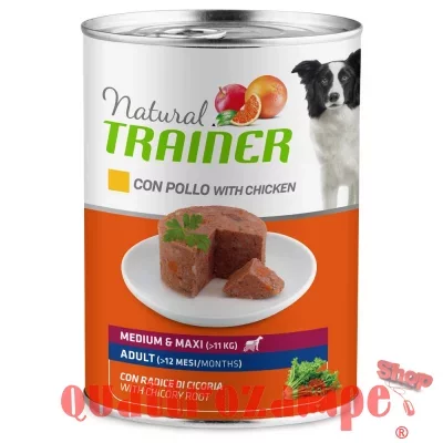 Natural Trainer Medium Maxi Adult Pollo 400 gr Umido Cane