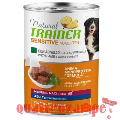 Natural Trainer Sensitive No Gluten Adult Agnello 400 gr Umido Cane