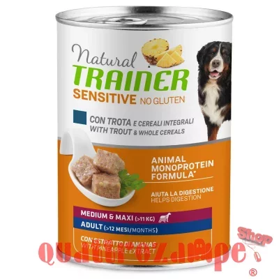 Natural Trainer Sensitive No Gluten Adult Trota 400 gr Umido Cane