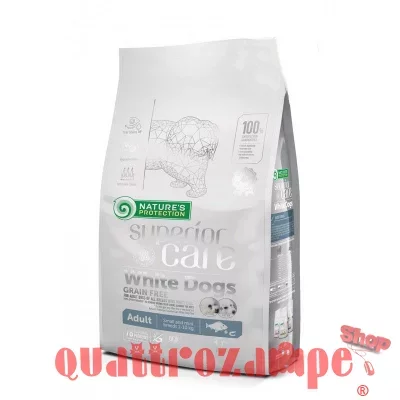 Nature's Protection White Dog Adult Small Grain Free Pesce Bianco 10 kg Crocchette Cani Manti Bianchi