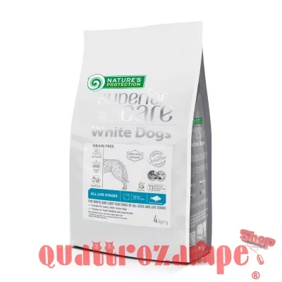 Nature's Protection White Dog Adult All Sizes Pesce Bianco 10 kg Crocchette Cani Manti Bianchi