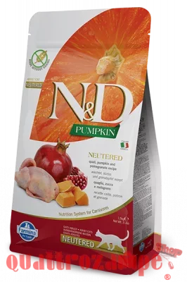 Farmina N/d Pumpkin Neutered Quaglia Zucca Melograno 300 gr Grain Free Per Gatti