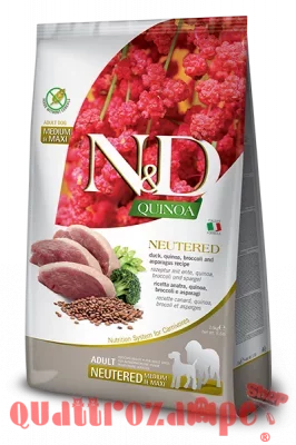 Farmina N/D Quinoa Grain Free Adult Medium Maxi Neutered Anatra 12 Kg Per Cani