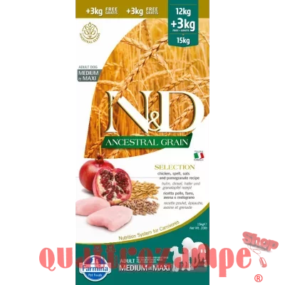 Farmina N/D SELECTION Ancestral Grain Adult Medium Maxi Pollo 12 + 3 kg = 15 kg