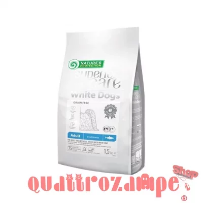 Nature's Protection White Dog Adult Small Grain Free Aringa 1,5 kg Crocchette Per Cani Manti Bianchi