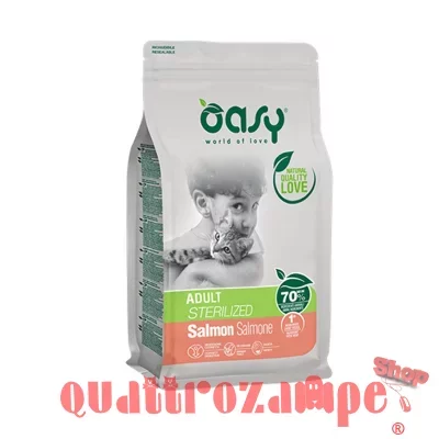Oasy Cat Adult Sterilised Salmone 1,5 Kg Per Gatti