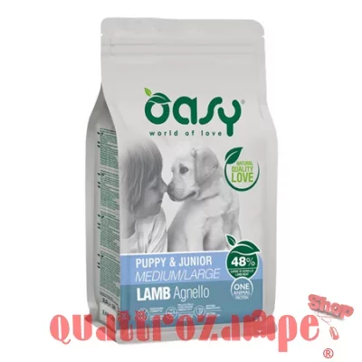 Oasy Dog Puppy Junior Medium Large Agnello 2,5 kg Monoproteico