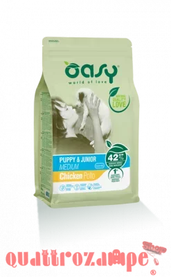 Oasy Dog Puppy Junior Medium Pollo 3 kg Crocchette Per Cani