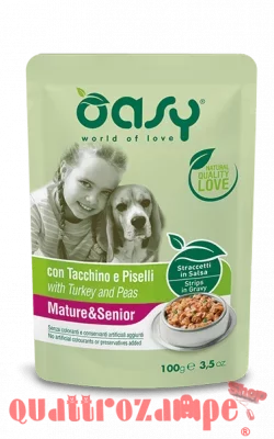 Oasy Dog Mature Senior Tacchino e Piselli 100 gr Bustina Cane Anziano