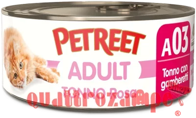 Petreet 70 gr Tonno Rosa con Gamberetti A03 Cibo Per Gatti