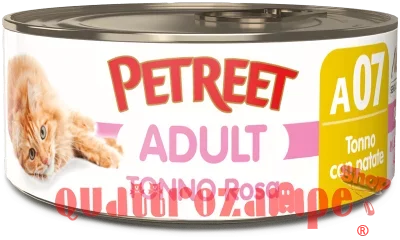 Petreet 70 gr Tonno Rosa con Patate A07 Scatolette Per Gatti